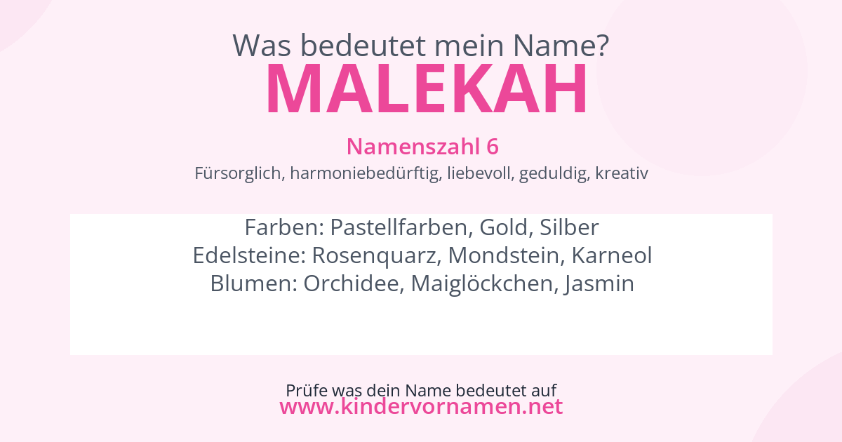Was bedeutet der Name Malekah?