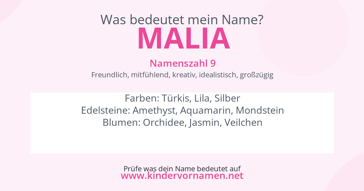 Was bedeutet der Name Malia?