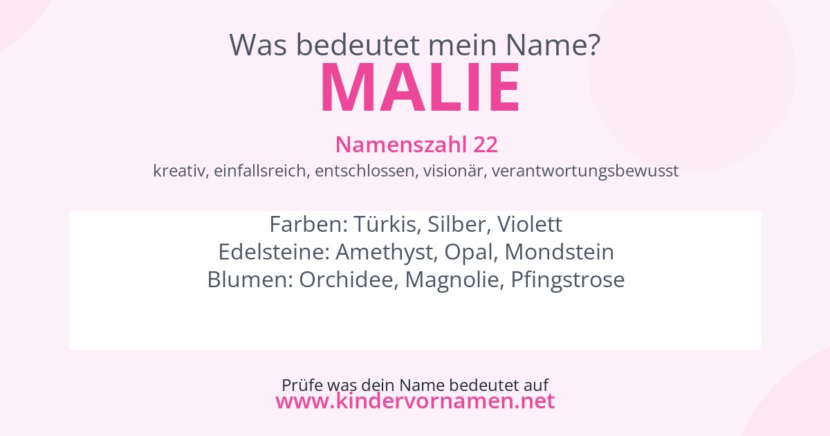 Was bedeutet der Name Malie?