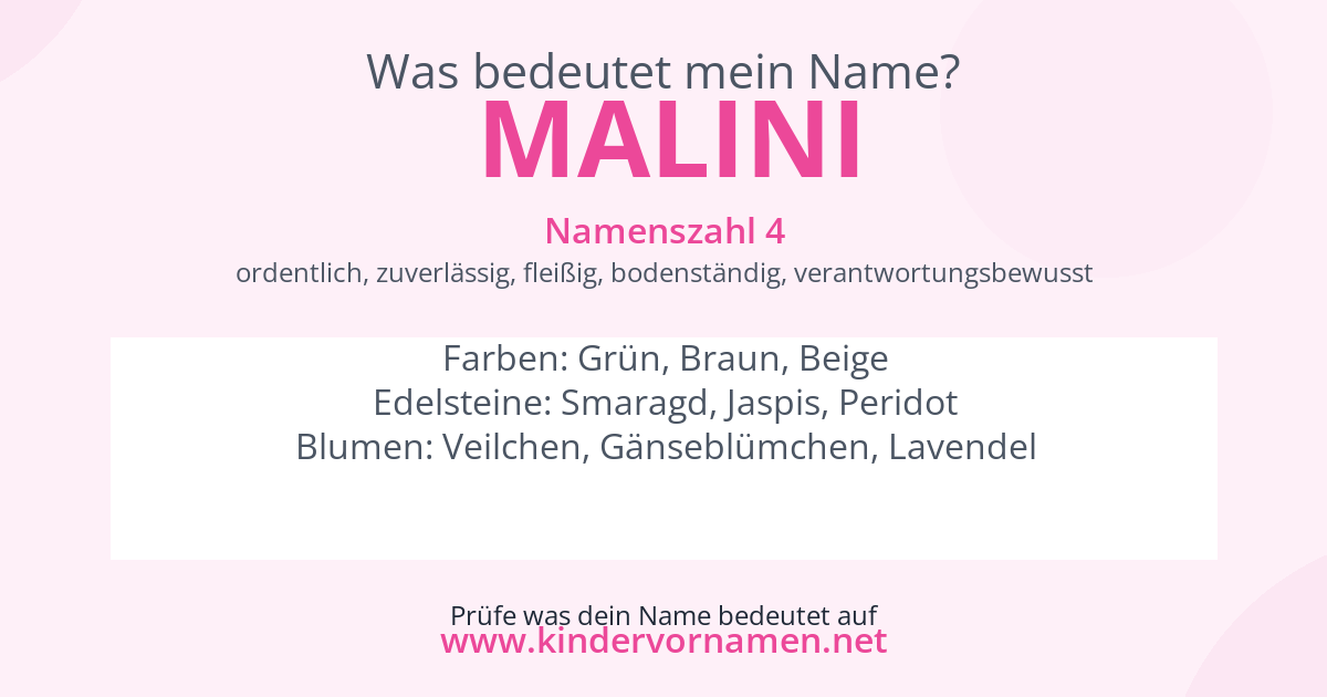 Was bedeutet der Name Malini?