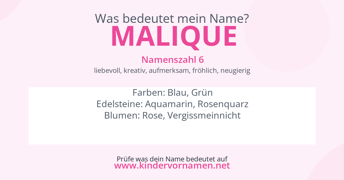 Was bedeutet der Name Malique?
