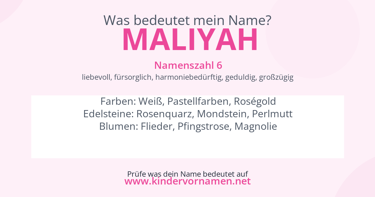 Was bedeutet der Name Maliyah?