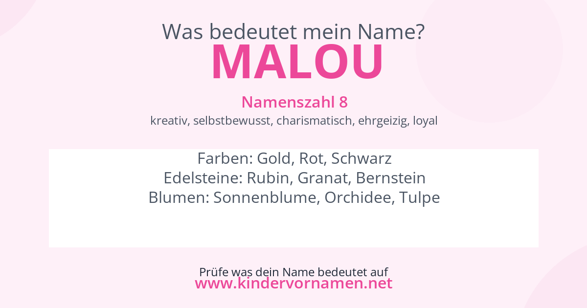 Was bedeutet der Name Malou?