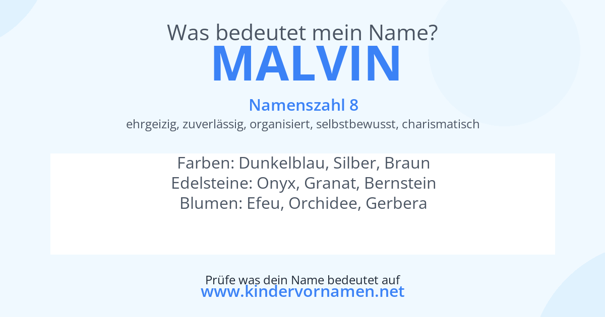 Was bedeutet der Name Malvin?