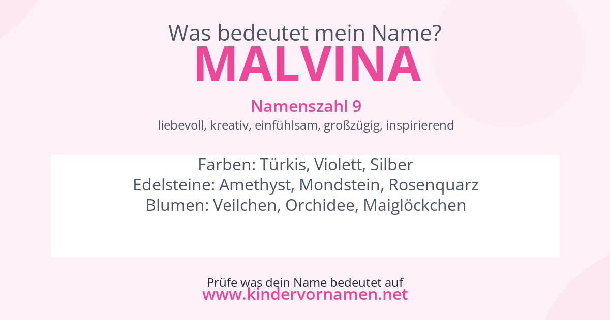 Was bedeutet der Name Malvina?