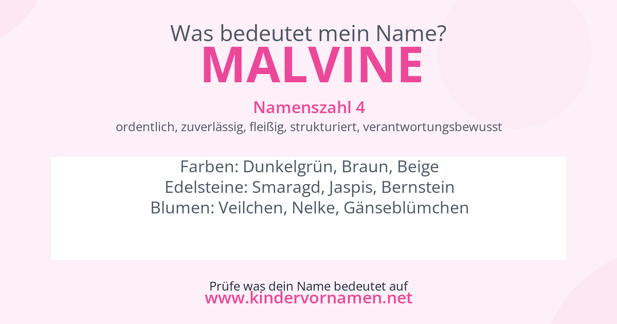 Was bedeutet der Name Malvine?