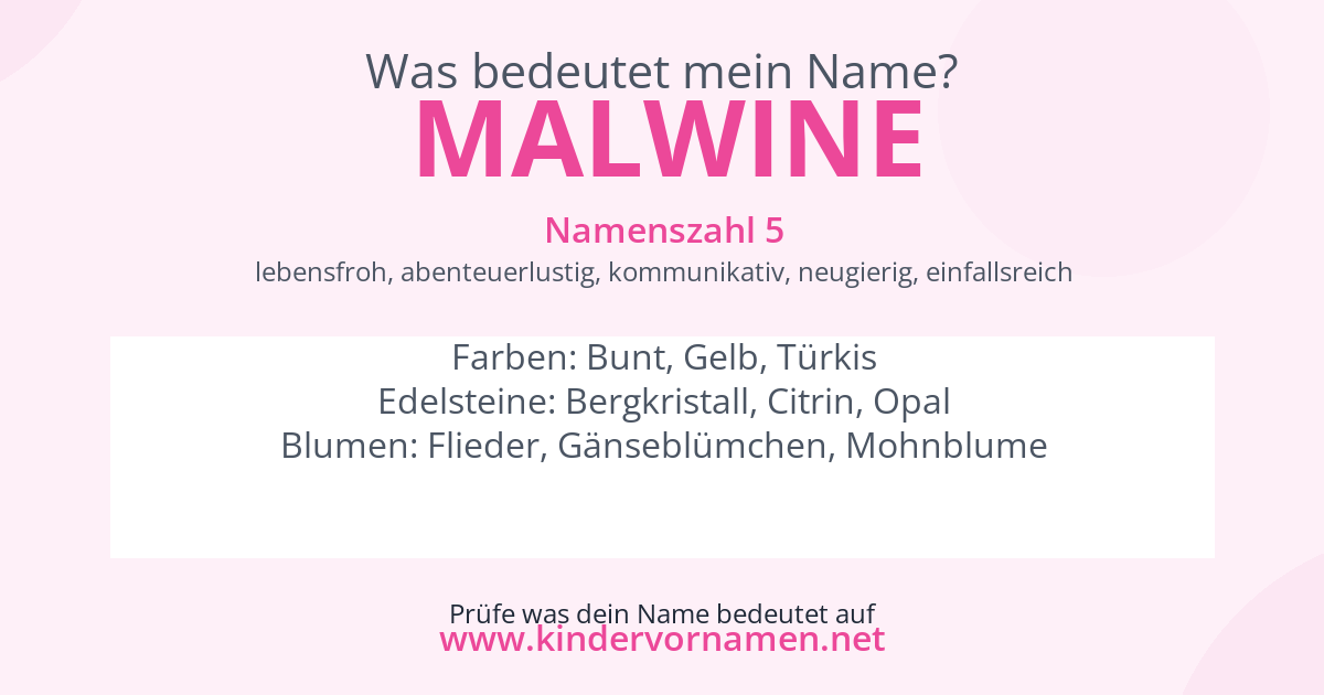Was bedeutet der Name Malwine?