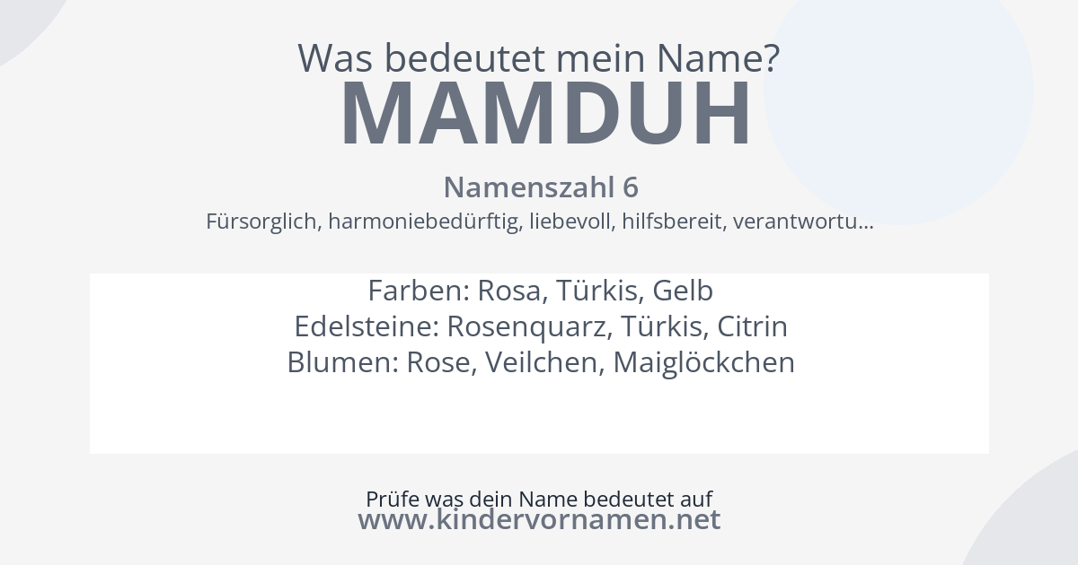 Was bedeutet der Name Mamduh?