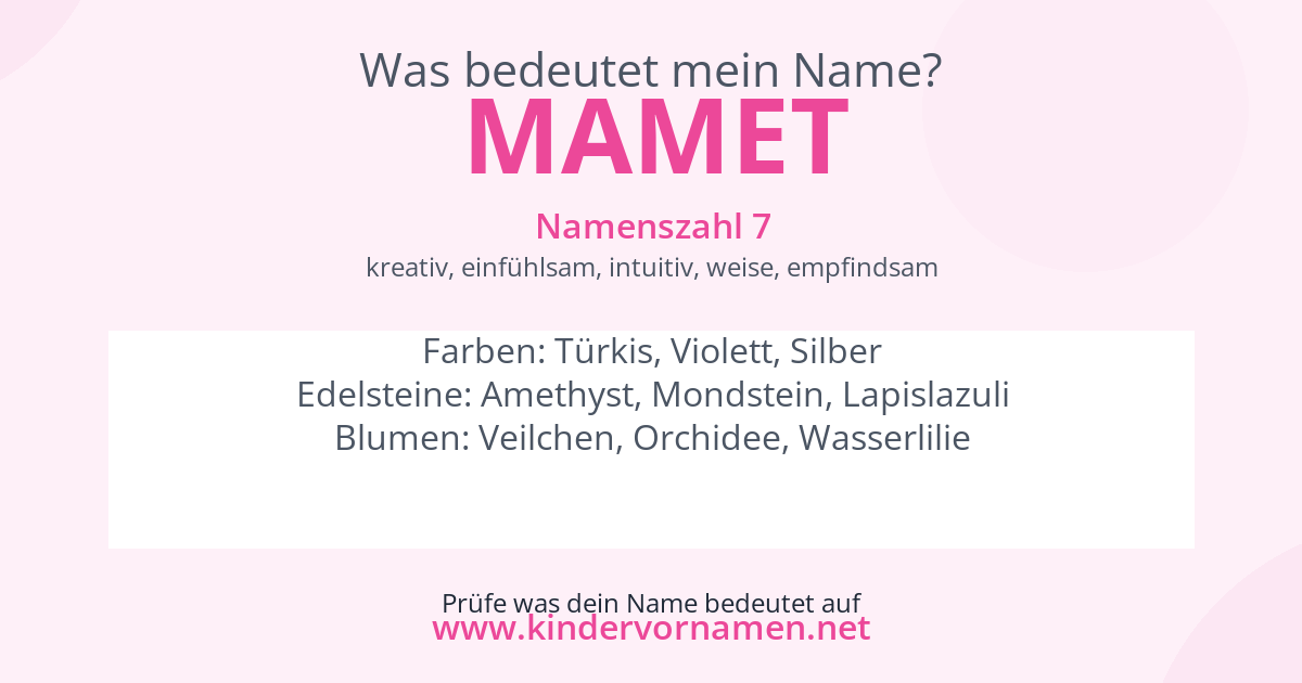 Was bedeutet der Name Mamet?