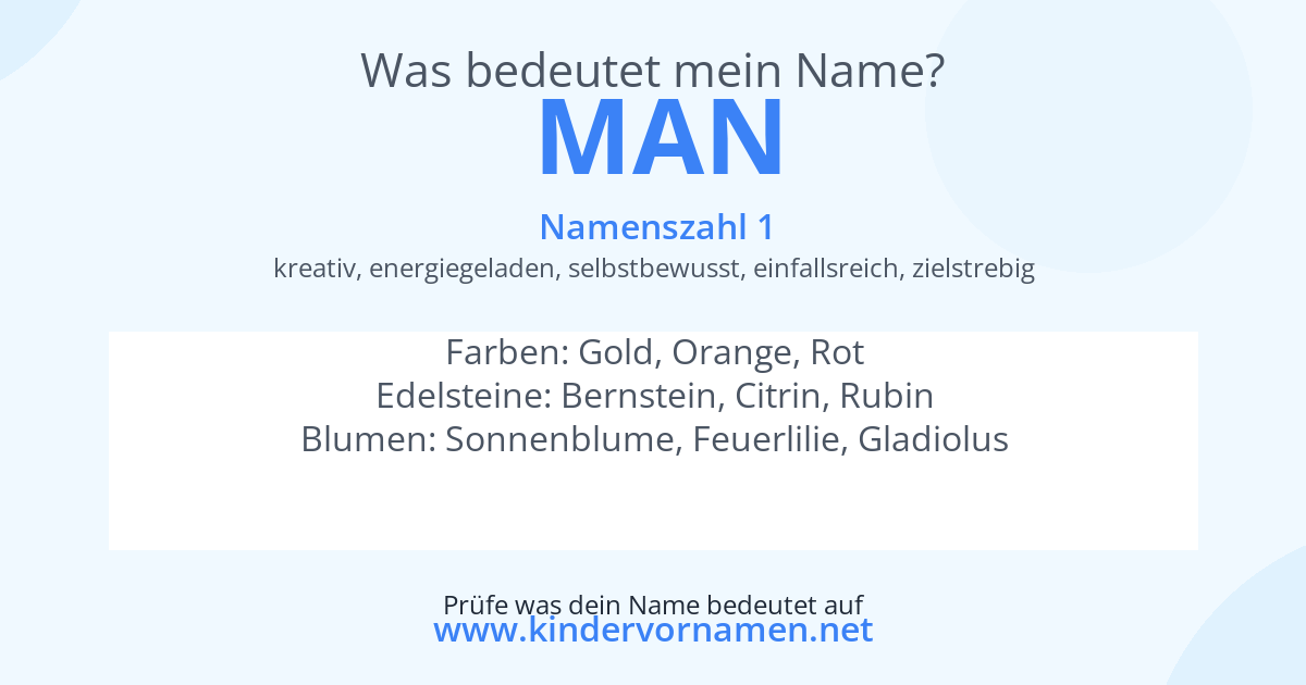 Was bedeutet der Name Man?