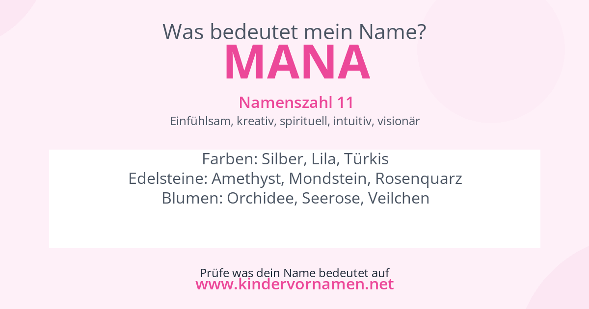 Was bedeutet der Name Mana?