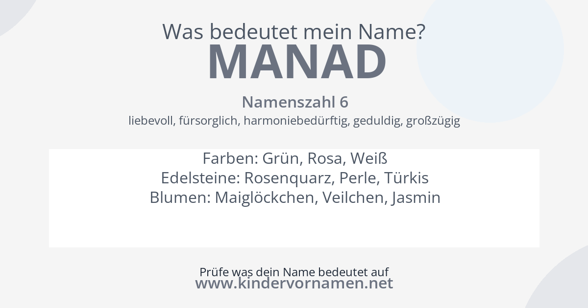 Was bedeutet der Name Manad?