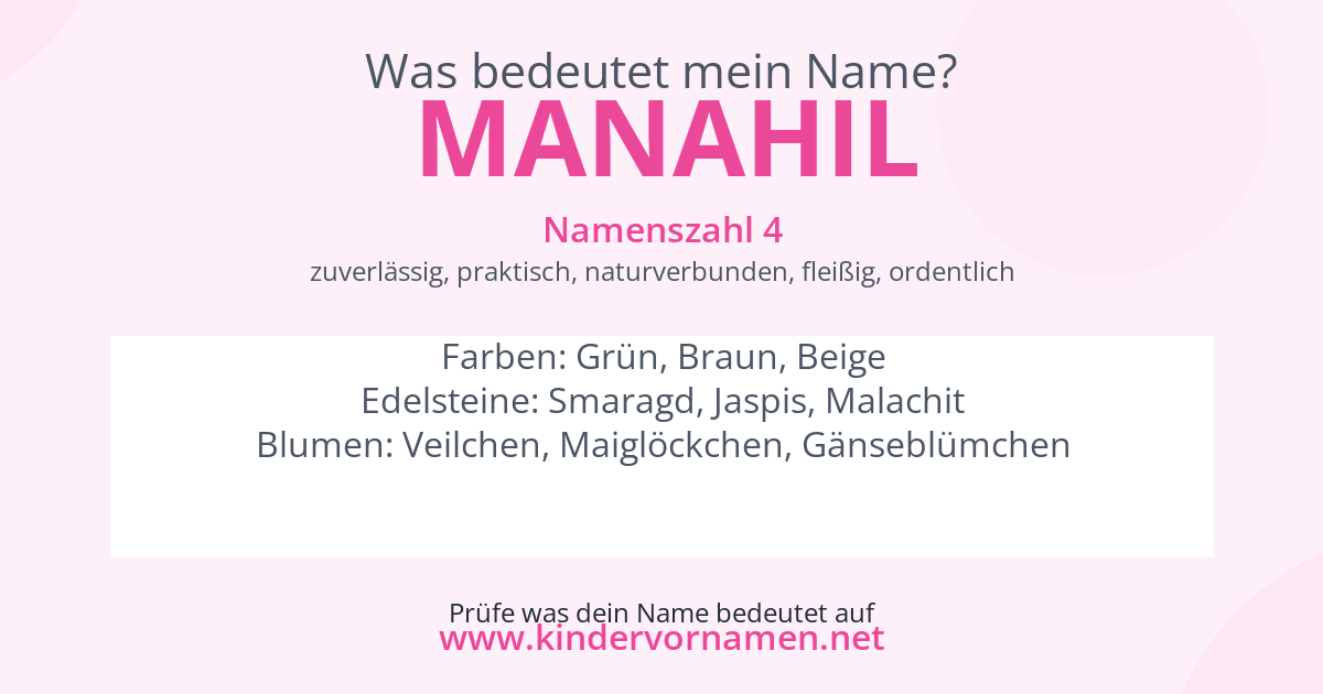 Was bedeutet der Name Manahil?