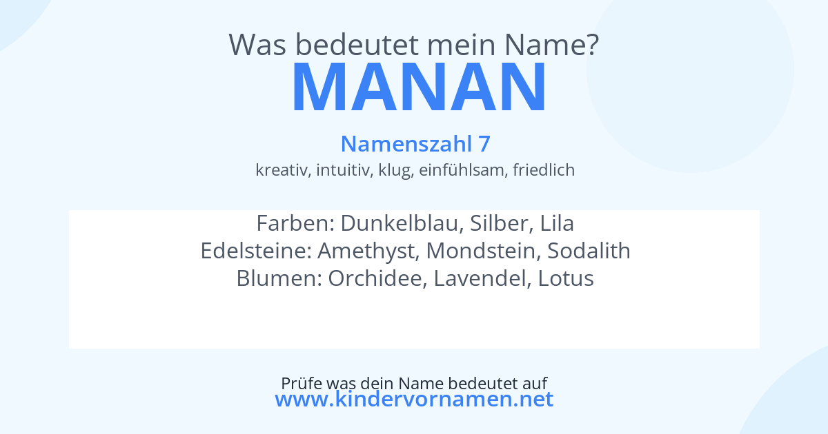 Was bedeutet der Name Manan?