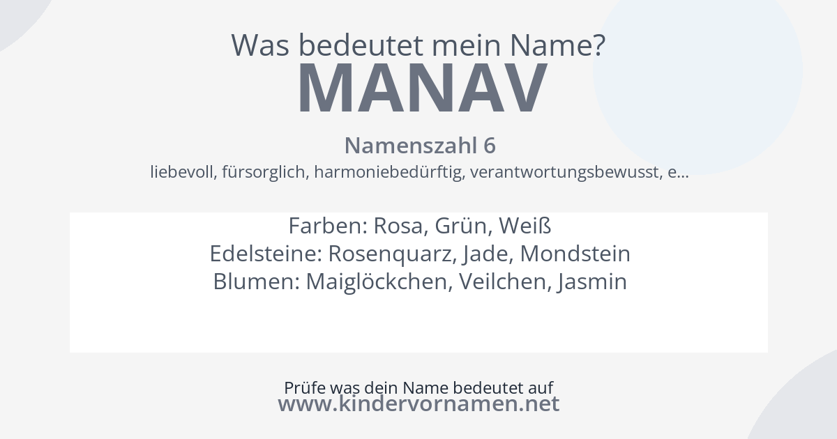 Was bedeutet der Name Manav?