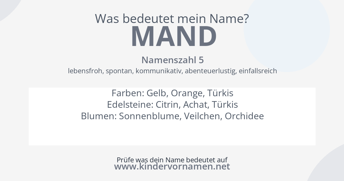 Was bedeutet der Name Mand?