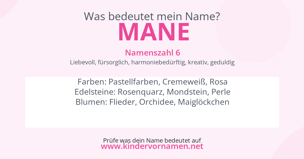 Was bedeutet der Name Mane?