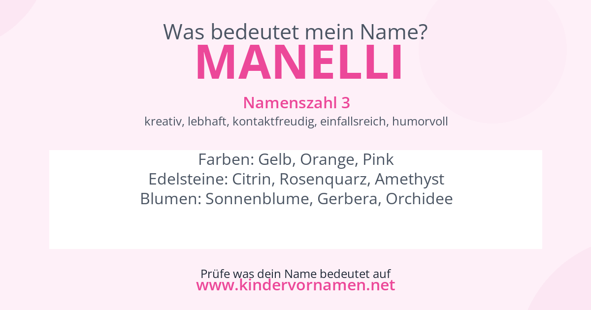 Was bedeutet der Name Manelli?