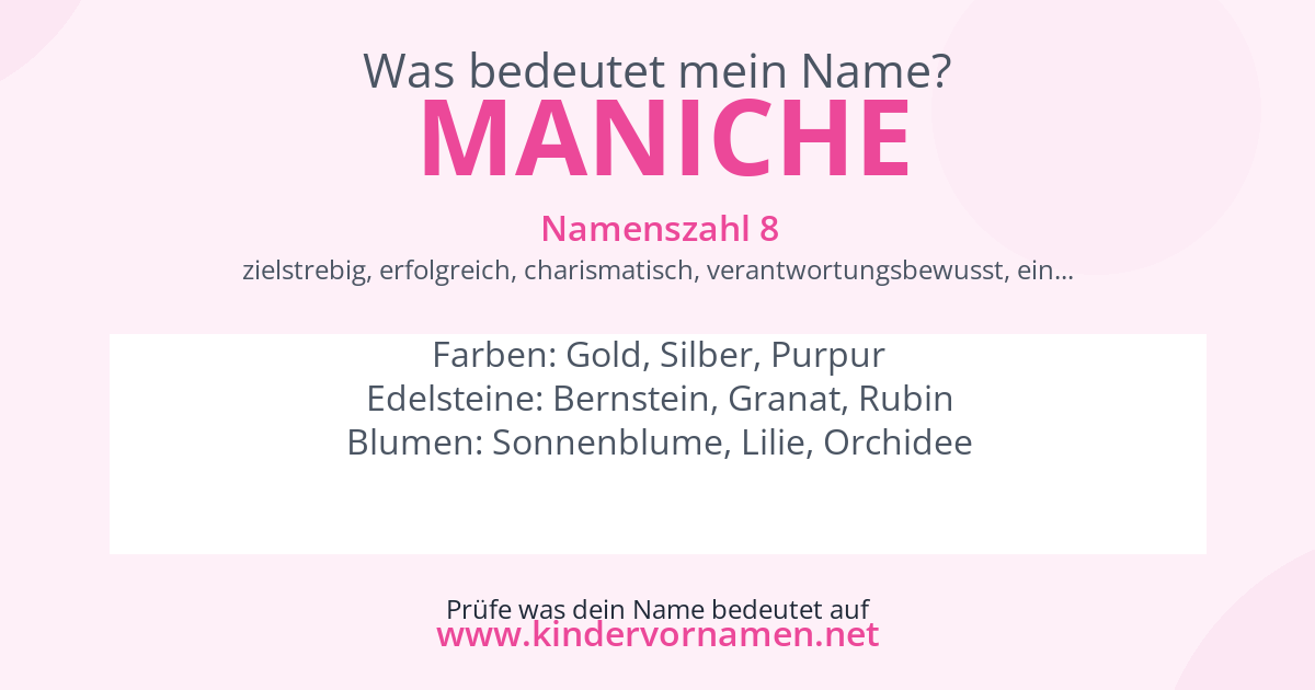 Was bedeutet der Name Maniche?