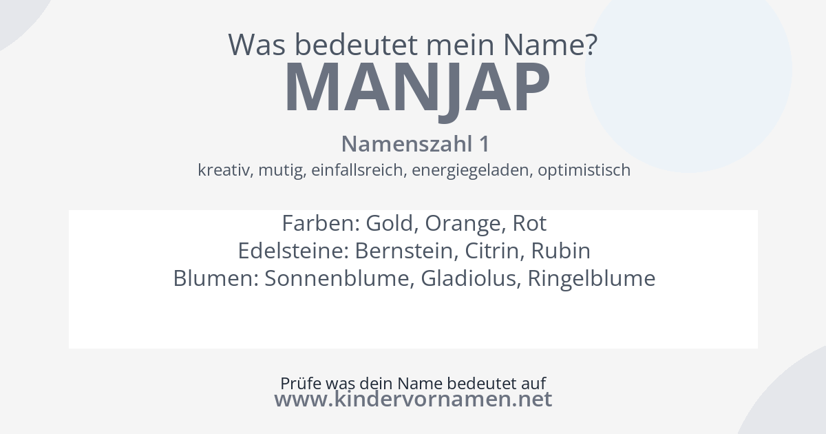 Was bedeutet der Name Manjap?