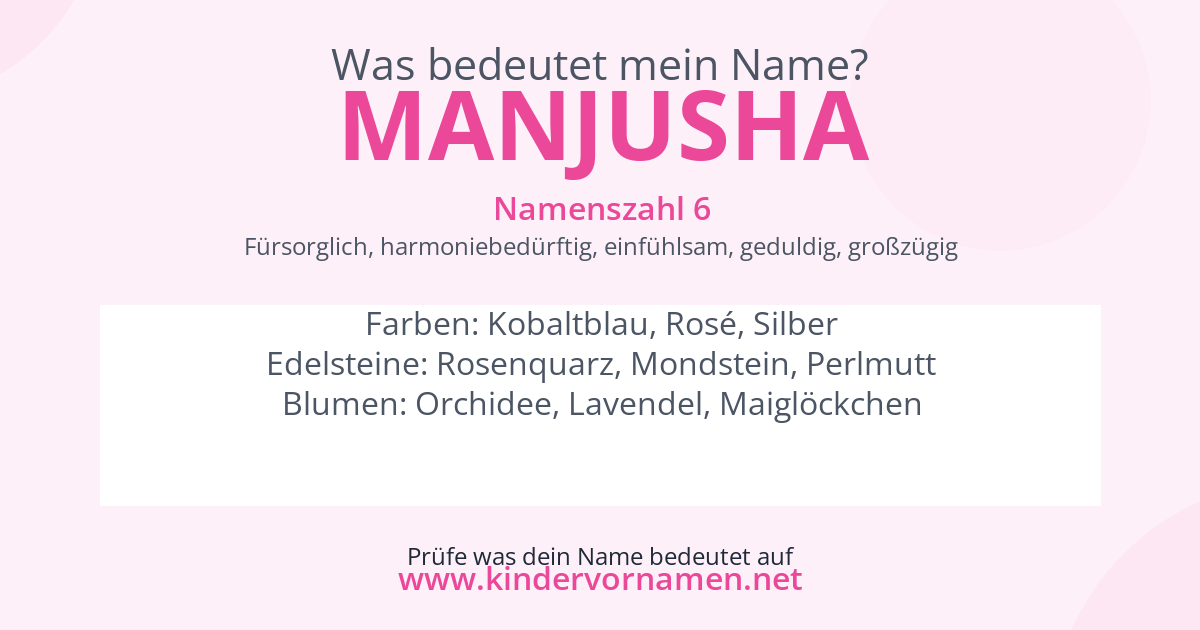 Was bedeutet der Name Manjusha?