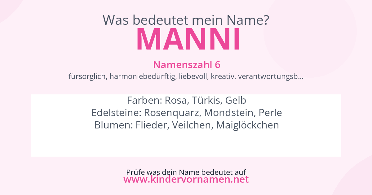Was bedeutet der Name Manni?