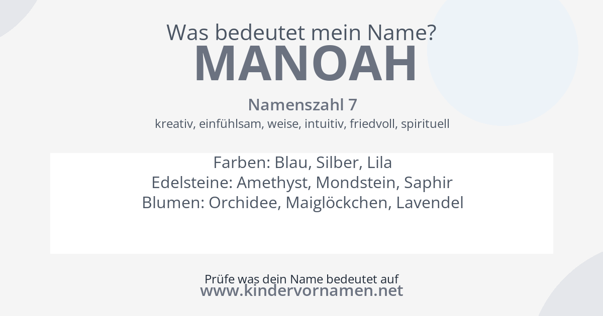 Was bedeutet der Name Manoah?