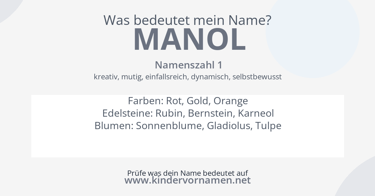 Was bedeutet der Name Manol?