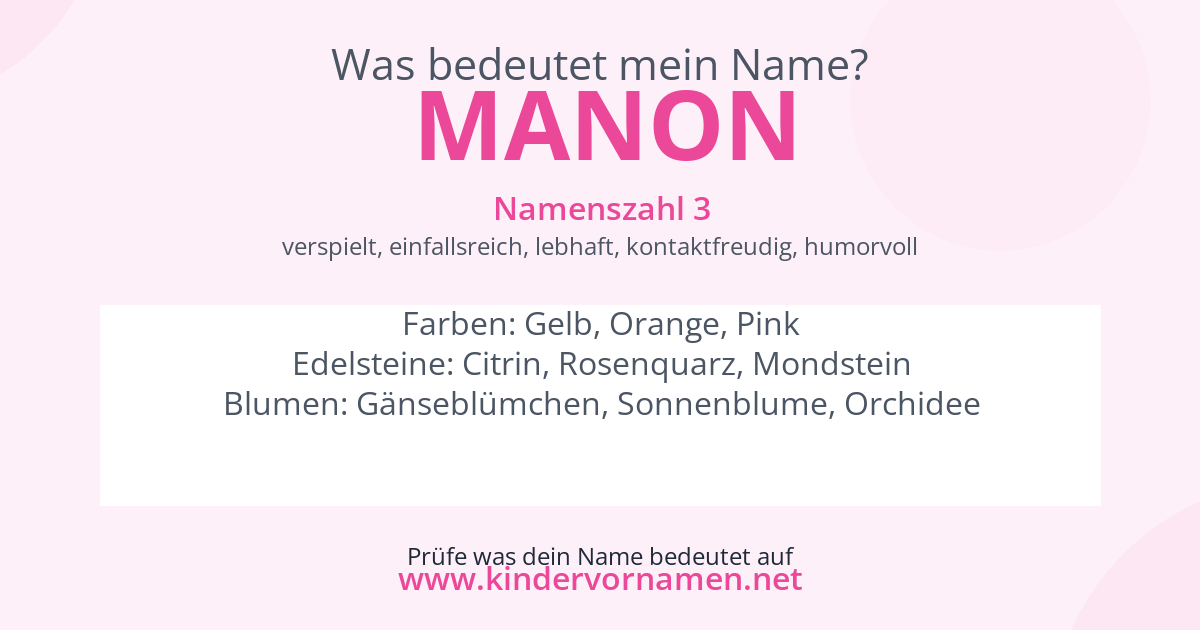 Was bedeutet der Name Manon?