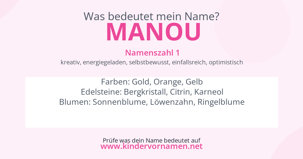 Was bedeutet der Name Manou?