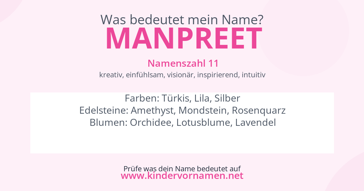 Was bedeutet der Name Manpreet?