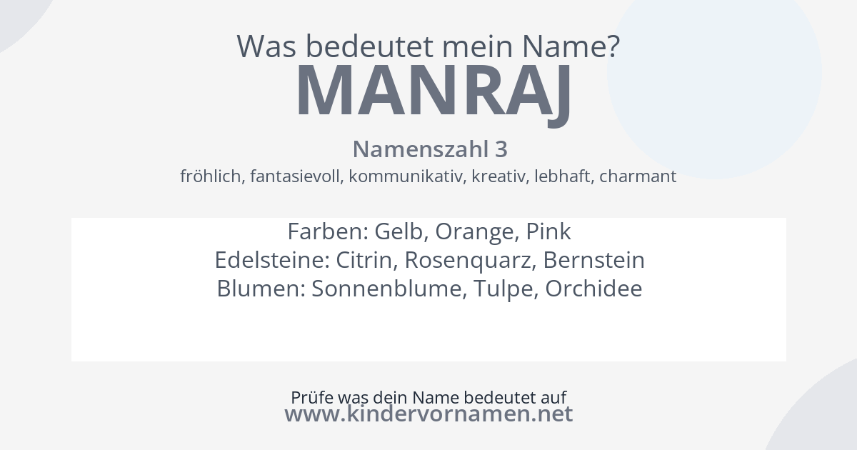 Was bedeutet der Name Manraj?