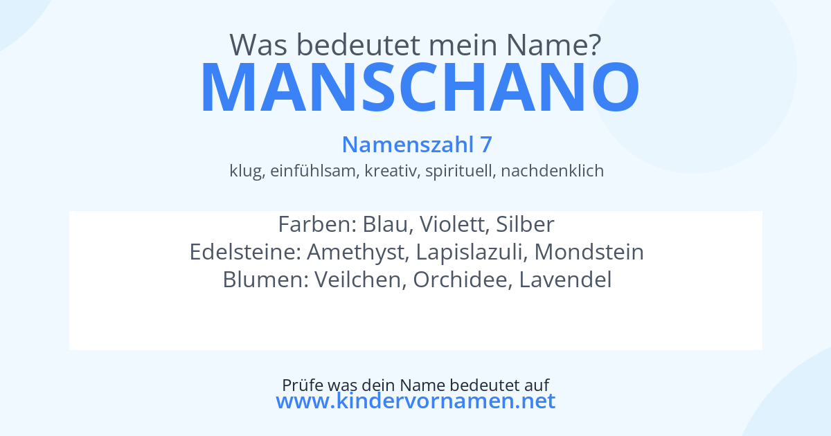 Was bedeutet der Name Manschano?