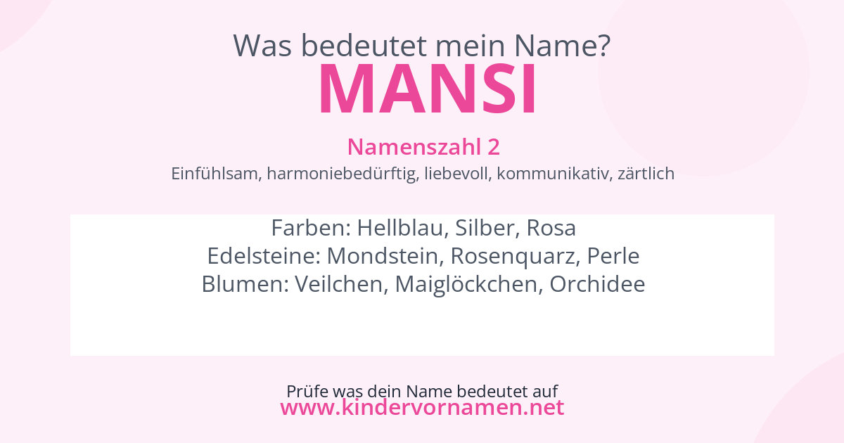 Was bedeutet der Name Mansi?