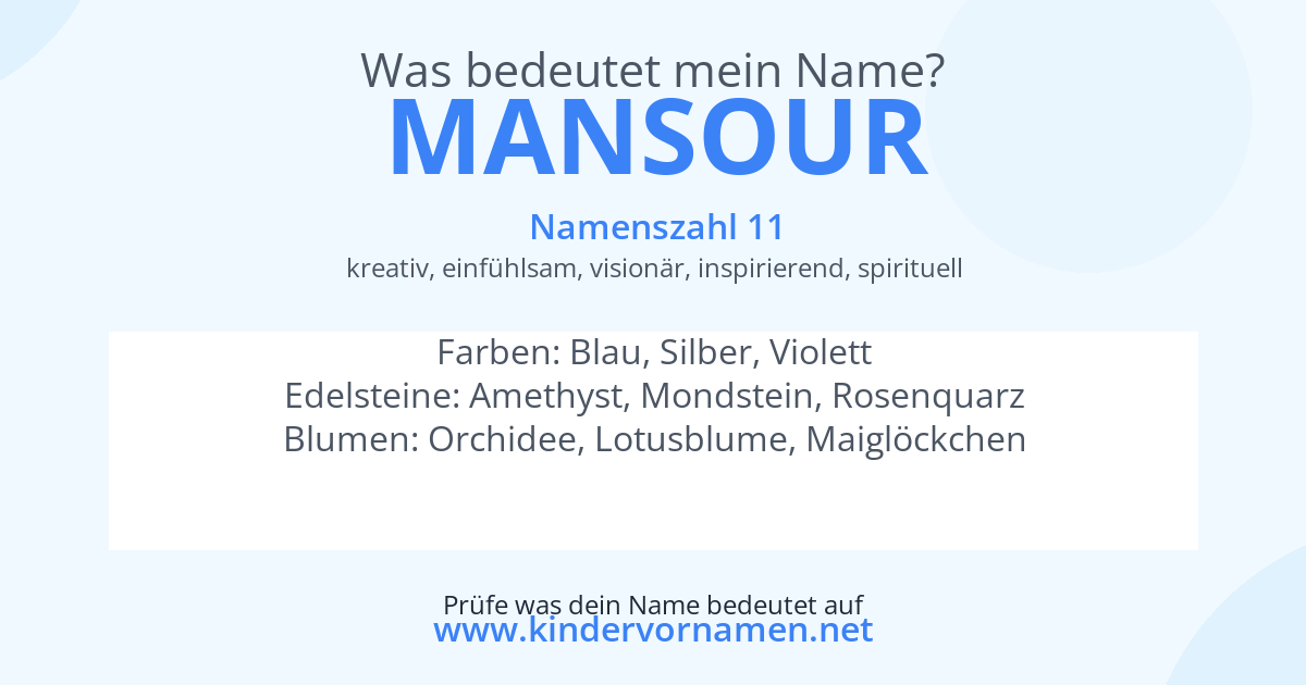 Was bedeutet der Name Mansour?