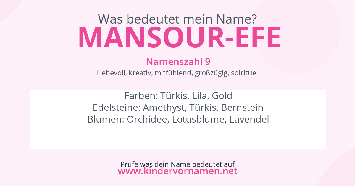 Was bedeutet der Name Mansour-Efe?