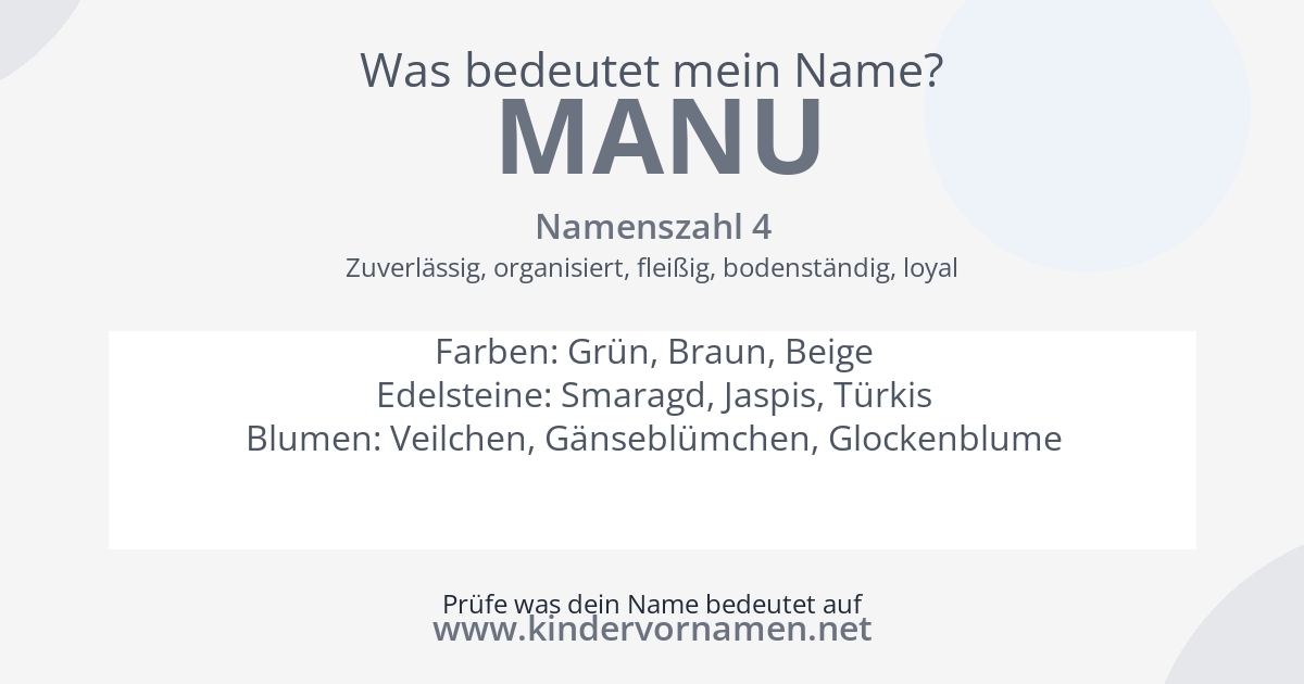 Was bedeutet der Name Manu?
