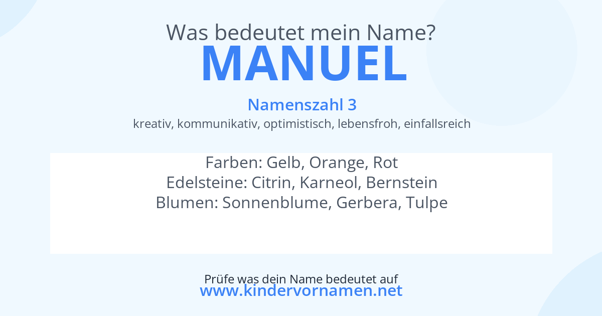 Was bedeutet der Name Manuel?