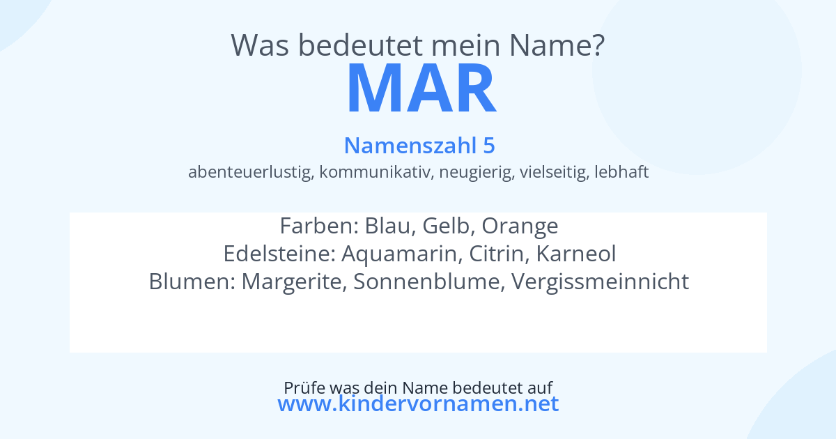 Was bedeutet der Name Mar?