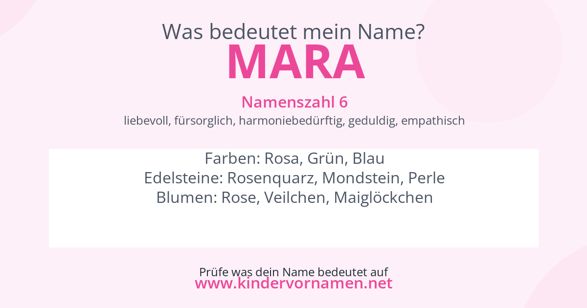 Was bedeutet der Name Mara?