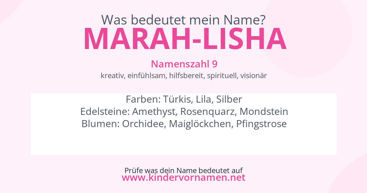 Was bedeutet der Name Marah-Lisha?