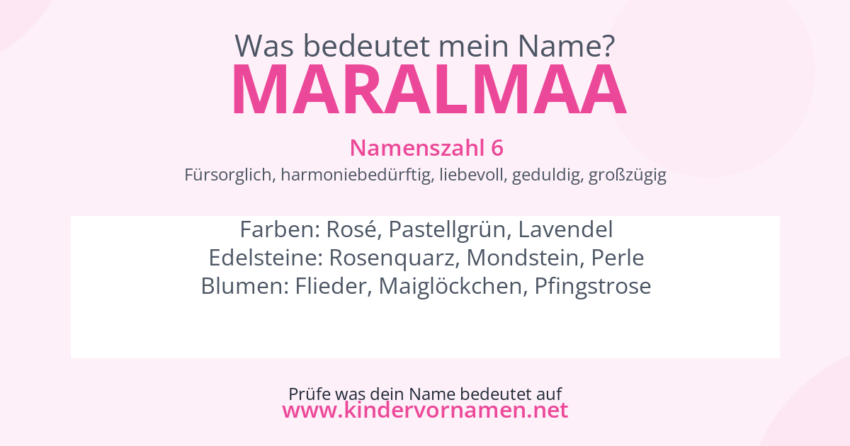 Was bedeutet der Name Maralmaa?
