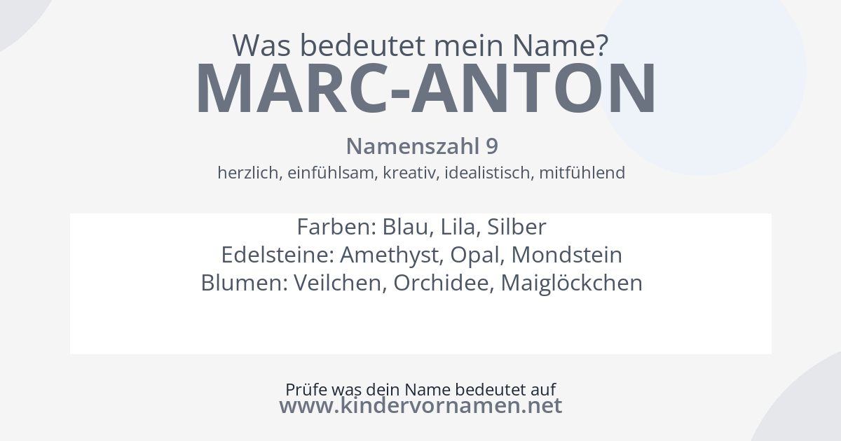 Was bedeutet der Name Marc-Anton?