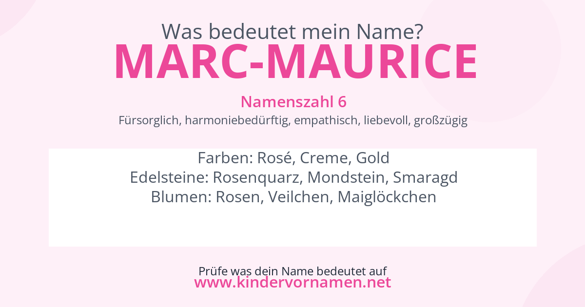 Was bedeutet der Name Marc-Maurice?