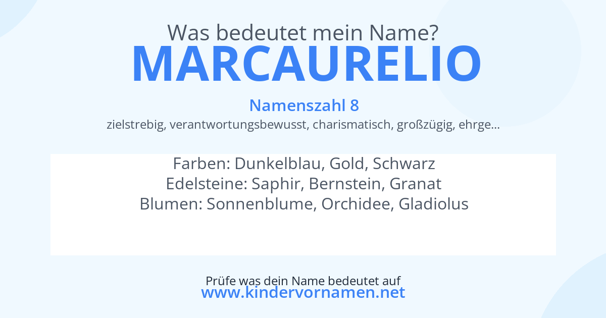 Was bedeutet der Name Marcaurelio?
