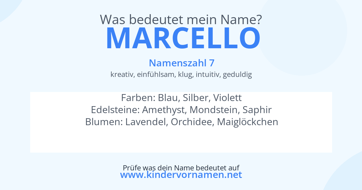 Was bedeutet der Name Marcello?