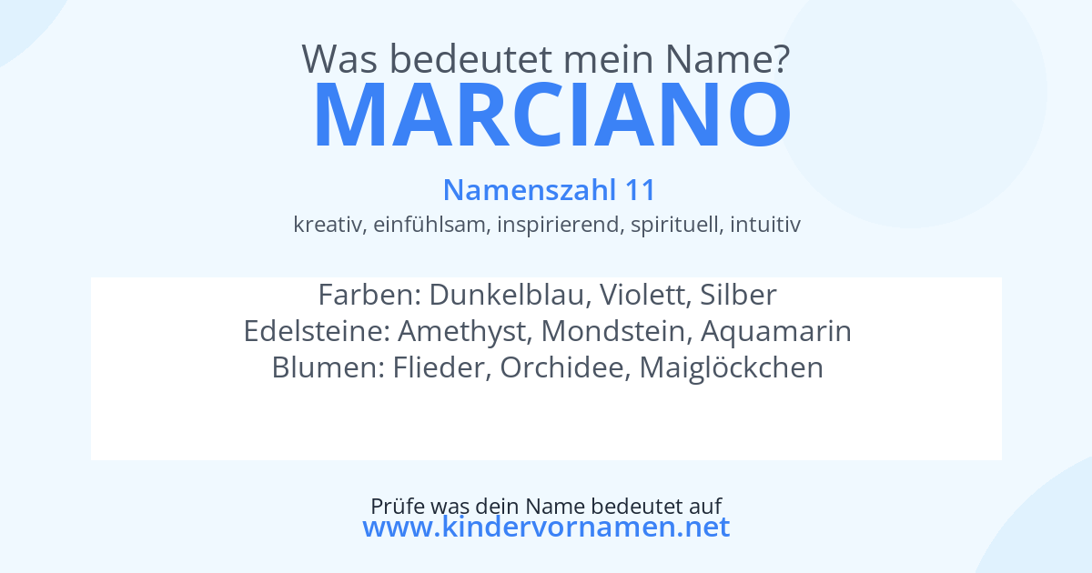 Was bedeutet der Name Marciano?