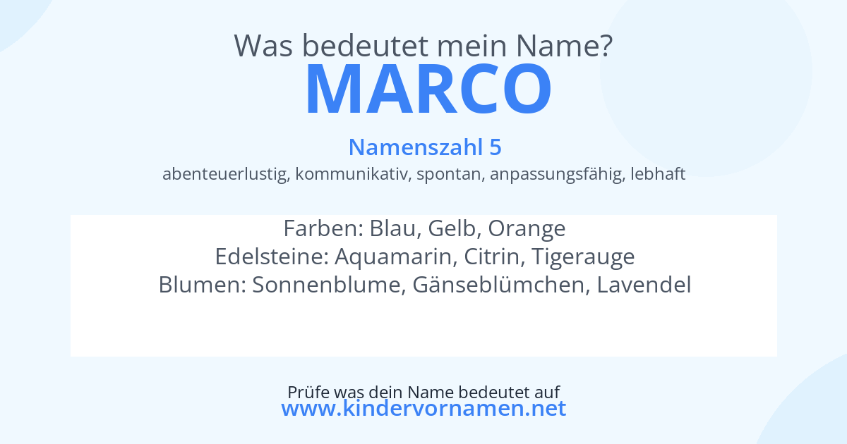 Was bedeutet der Name Marco?