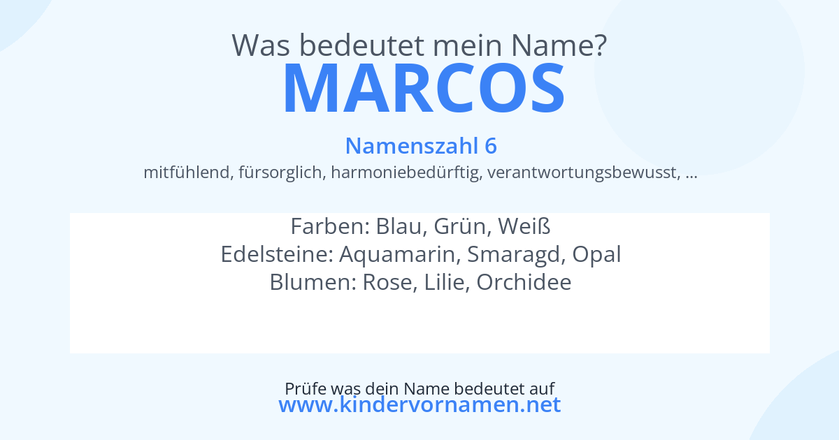 Was bedeutet der Name Marcos?