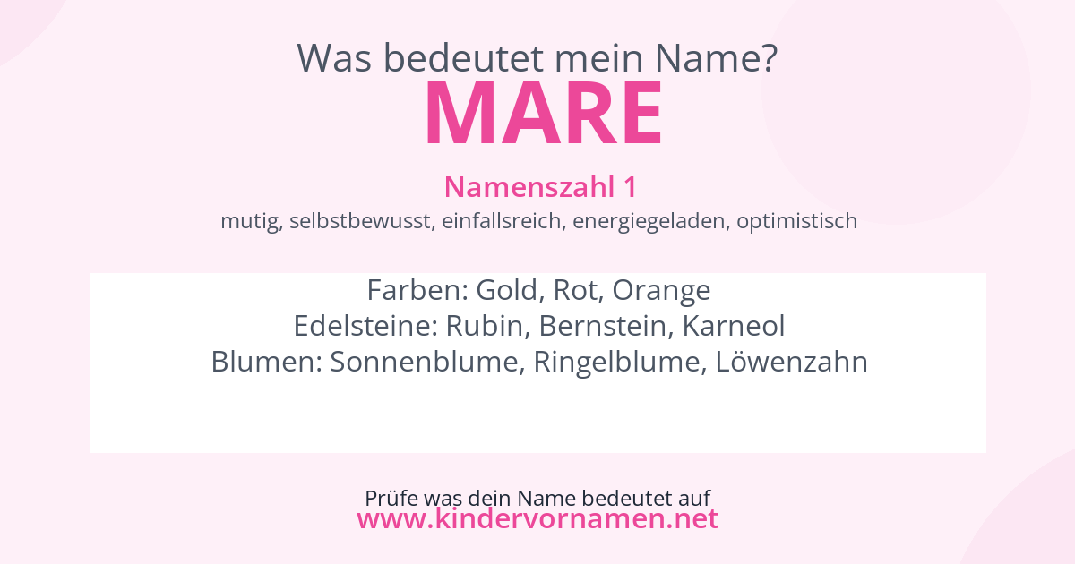 Was bedeutet der Name Mare?